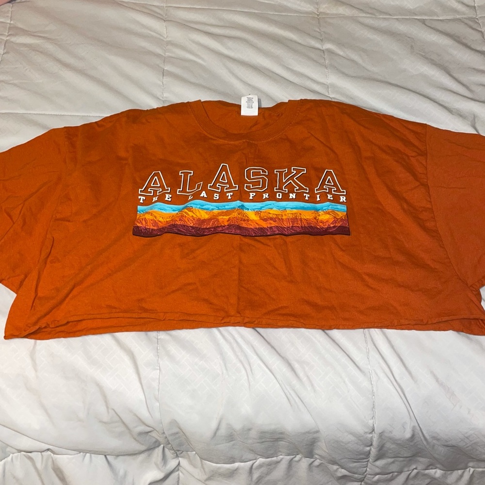 NWOT Alaska Burnt Orange Cropped TShirt